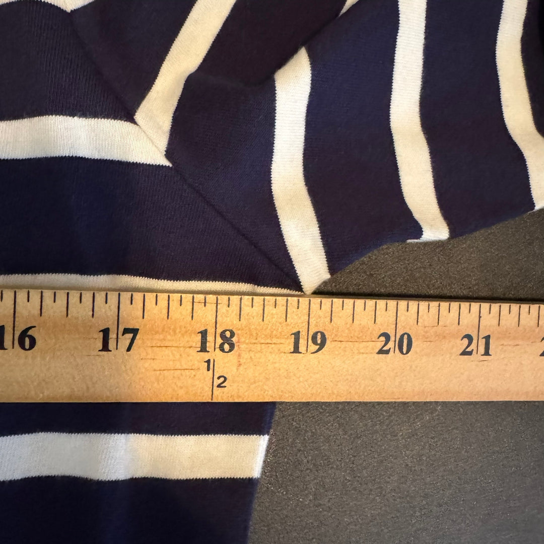 Boden Navy Blue Striped 3/4 Sleeve Shift Dress w/ Pockets, Size 8