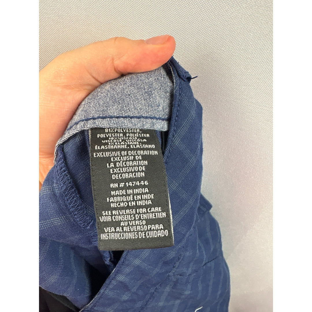 Men’s Hangten Size 32 Blue w/ Gray Plaid Bermuda Shorts