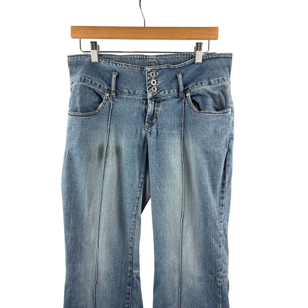 Women’s Hot Kiss Size 13 Light Wash Blue Wide Leg Jeans w/ Back Slits