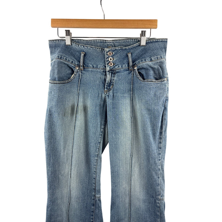 Women’s Hot Kiss Size 13 Light Wash Blue Wide Leg Jeans w/ Back Slits
