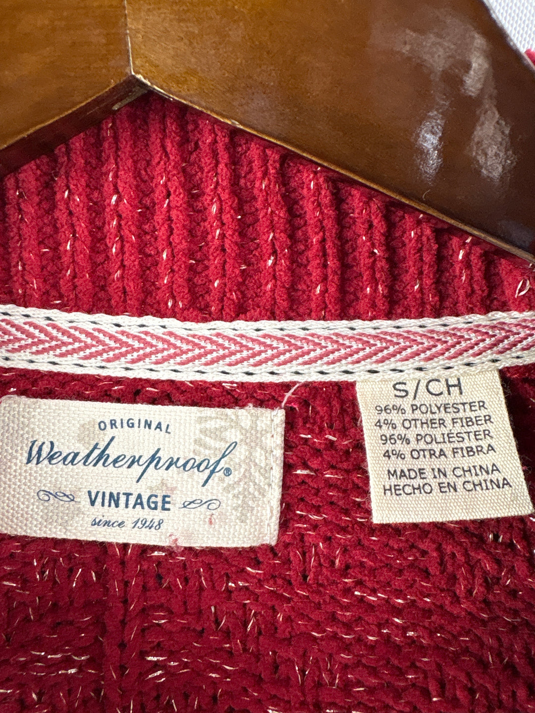 Women’s Weatherproof Small Bright Red Knit Sparkly Sweater