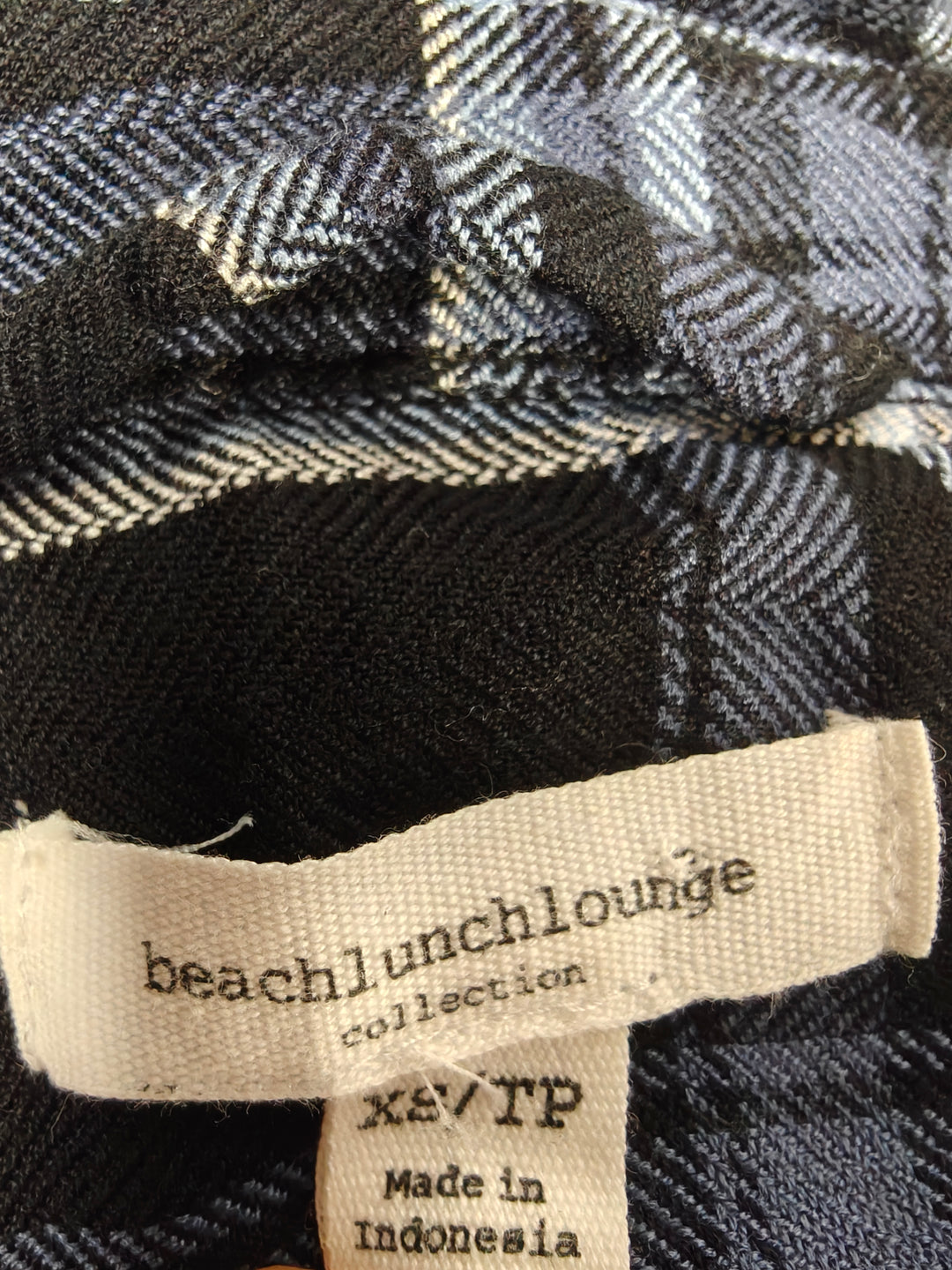 Women’s BeachLunchLounge Plaid Shirt Dress Black Blue Size XS/TP