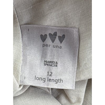 Per Una Speziale Beige Circle Pattern Long Length Skirt Size 12 Cotton & Linen