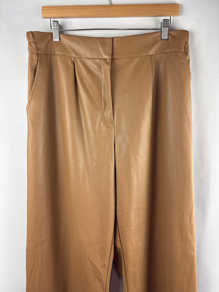 Women’s Studio Untold Size 18 Latte Brown Faux Leather Pants