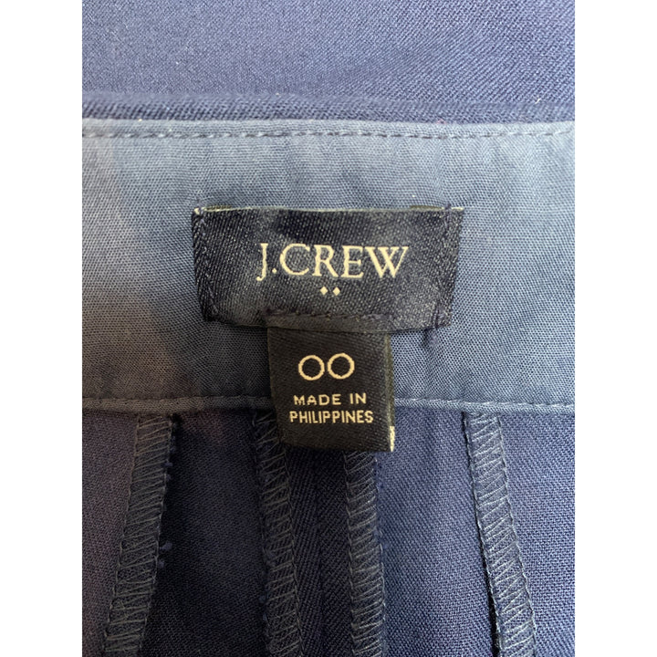 J. Crew Womens Navy Blue Dress Pants Size 00 Cotton Blend