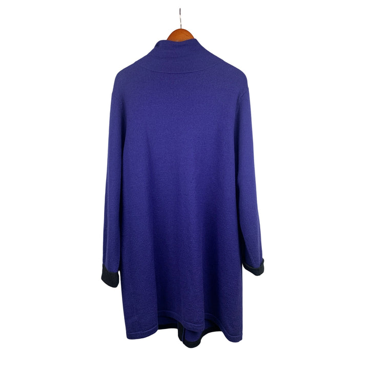 Chicos Long Purple Wool Coat Jacket Size 3