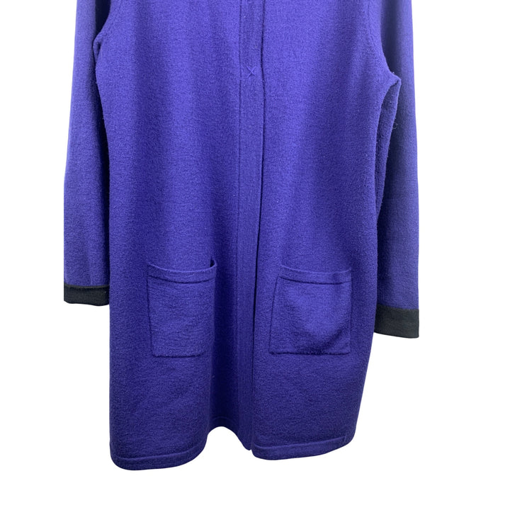 Chicos Long Purple Wool Coat Jacket Size 3