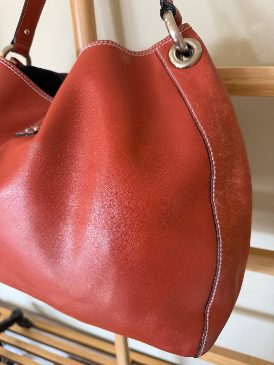 Marc Jacobs Collection Burnt Orange Leather Hobo Shoulder Bag Large