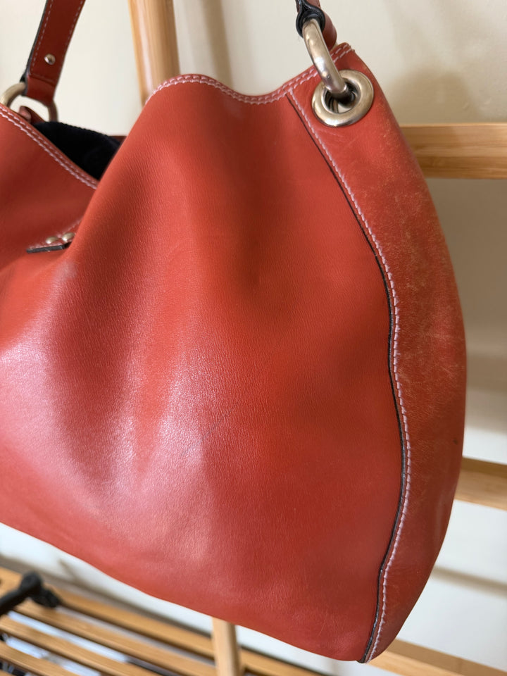 Marc Jacobs Collection Burnt Orange Leather Hobo Shoulder Bag Large