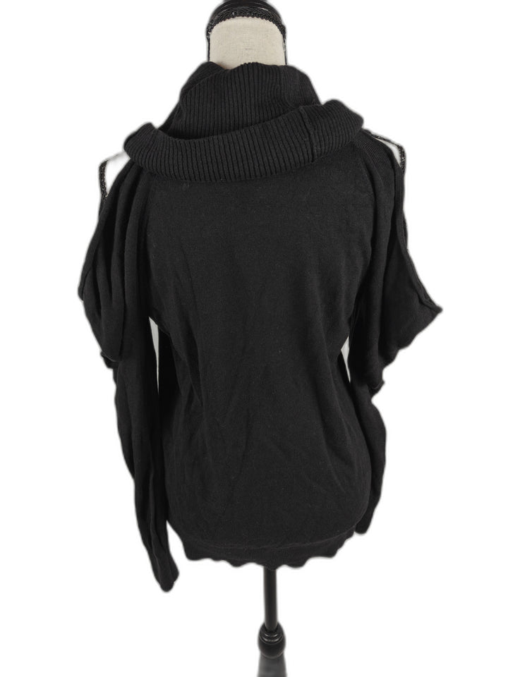 Women’s Michael Kors Cold Shoulder Cowl Neck Sweater Black Size Medium