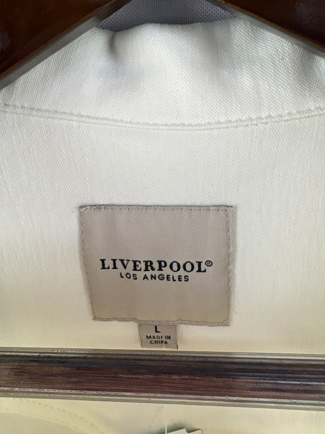 Women’s Liverpool Large White Denim Jacket