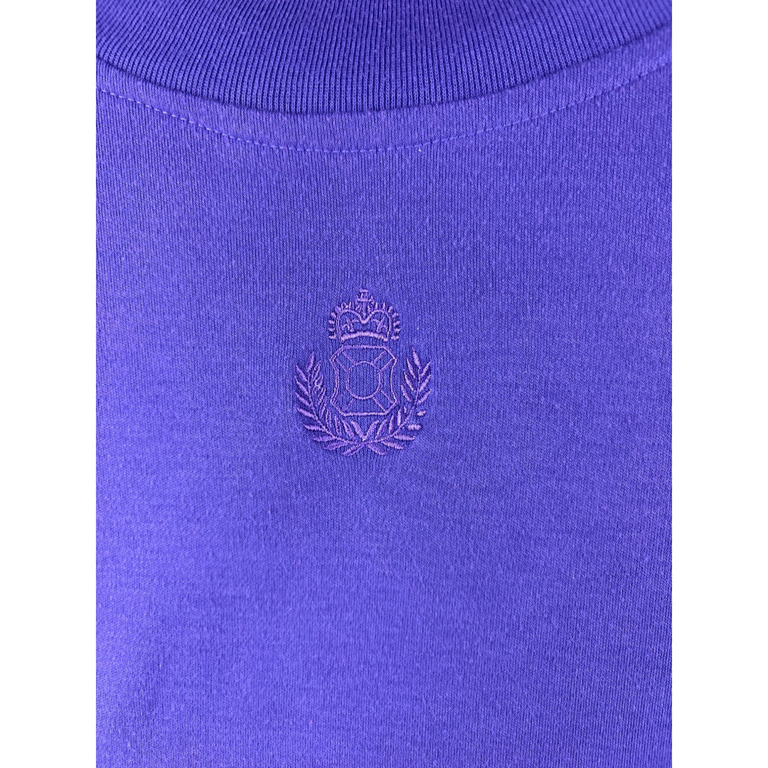 Steppingstones Womens Purple Short-Sleeve Top M 65% Polyester 35% Cotton Crest Logo Embroidered Made In Thailand