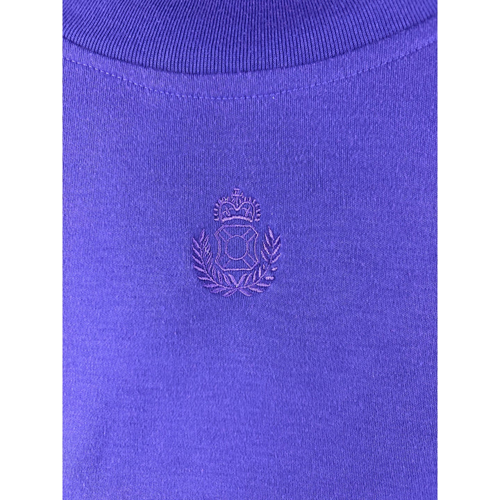 Steppingstones Womens Purple Short-Sleeve Top M 65% Polyester 35% Cotton Crest Logo Embroidered Made In Thailand