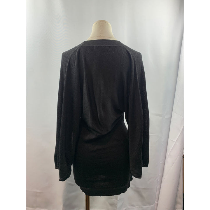 Women's Silk Assets Black V Neck Dress Size S