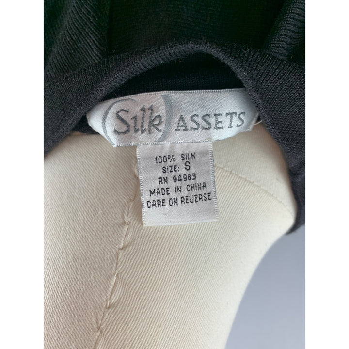 Women's Silk Assets Black V Neck Dress Size S
