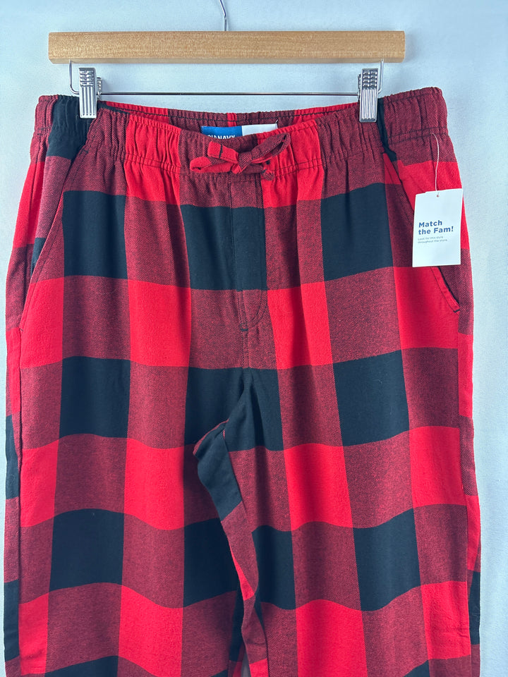 Unisex Old Navy Large Red &amp; Black Plaid Pajama Pants