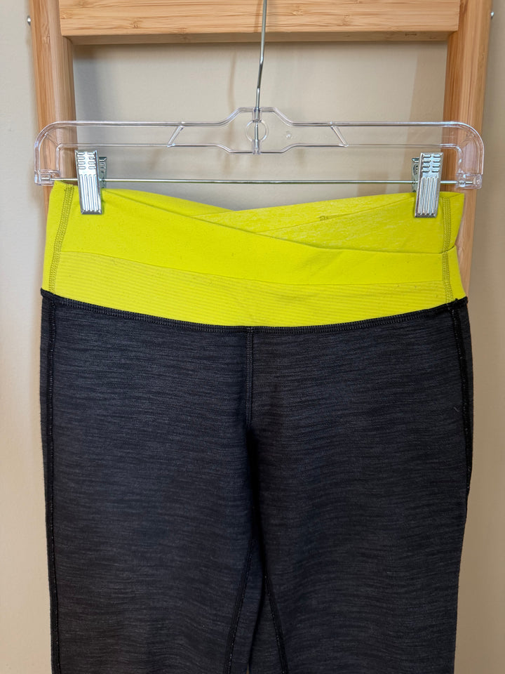 Lululemon Astro Pants Black Heathered Gray Neon Yellow Flare