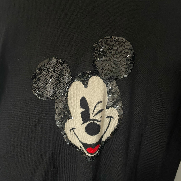 Markus Lupfer Merino Wool Black Disney Mickey Mouse Crewneck Sweater size Small