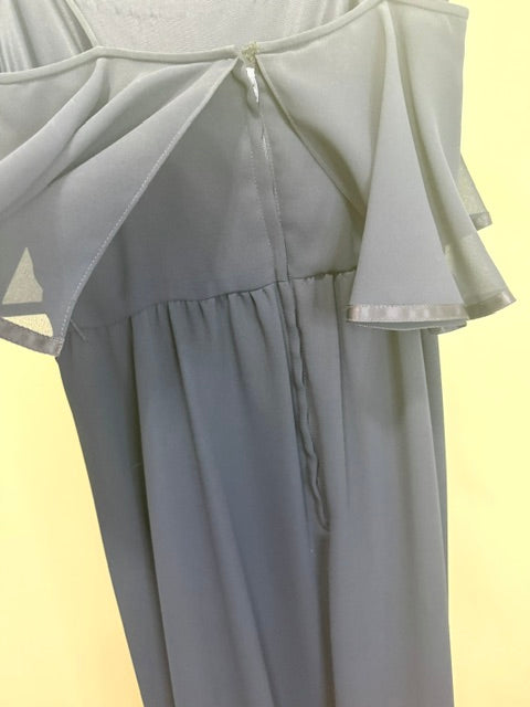 Majestic Vintage Navy Chiffon Ruffle Dress – Size 4–6, Union Made Canada