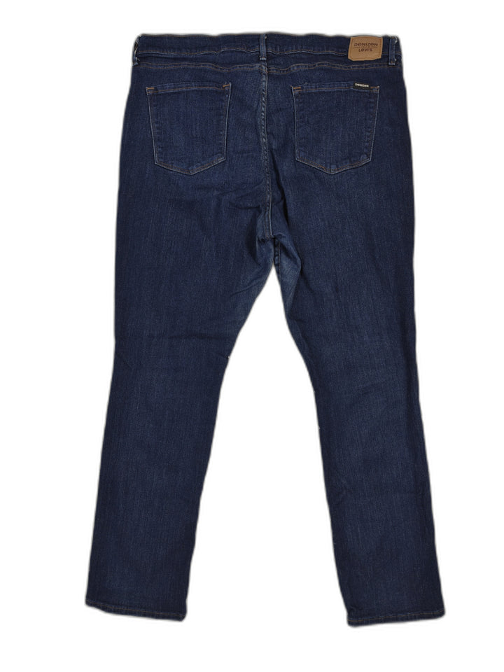 Womens Denizen From Levis High Rise Straight Leg Jeans Dark Blue Size 18M