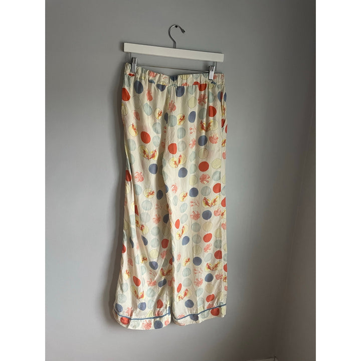 Anthropologie Silka Silk Printed Pajama Pants Bottoms Polka Dot Boho Indie Small