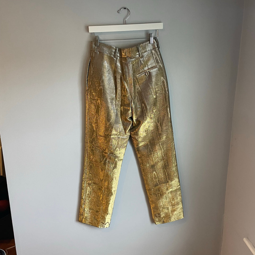 Racil Metallic Gold and Silver Straight Leg Trousers Festive Holiday Party SZ 6