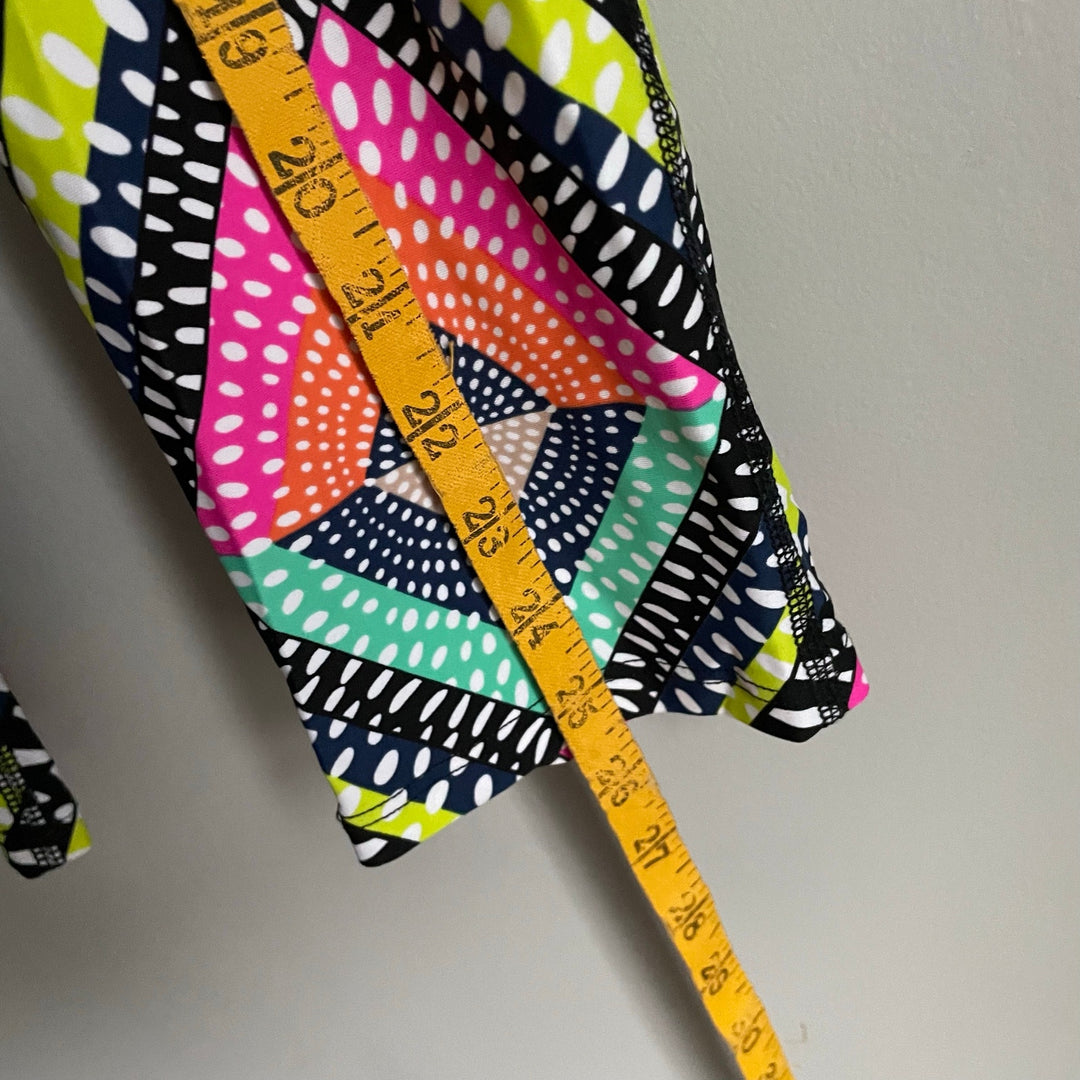 Mara Hoffman Cropped Boho Loud Neon Dopamine Dressing Workout Leggings sz Medium
