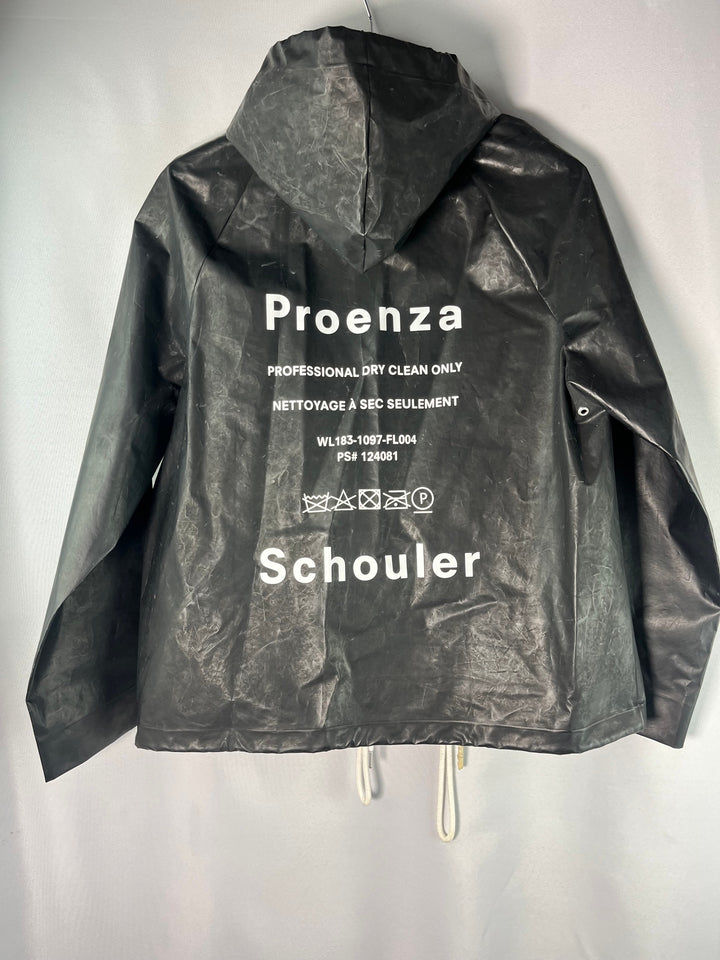 Women’s Proenza Schouler Black Hooded Raincoat Estimated size XXL