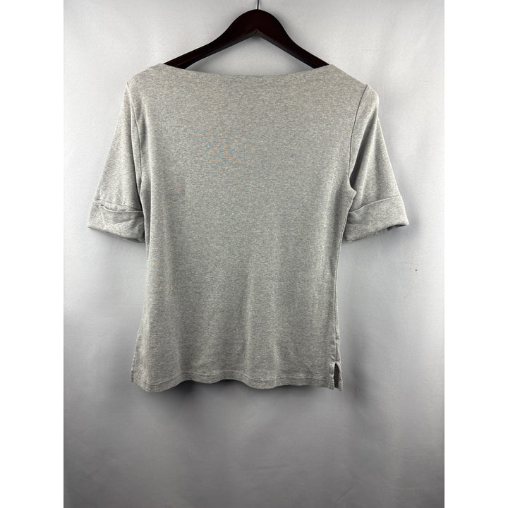 Women’s Green Label Ralph Lauren Large Grey Scoop Neck Short Sleeve