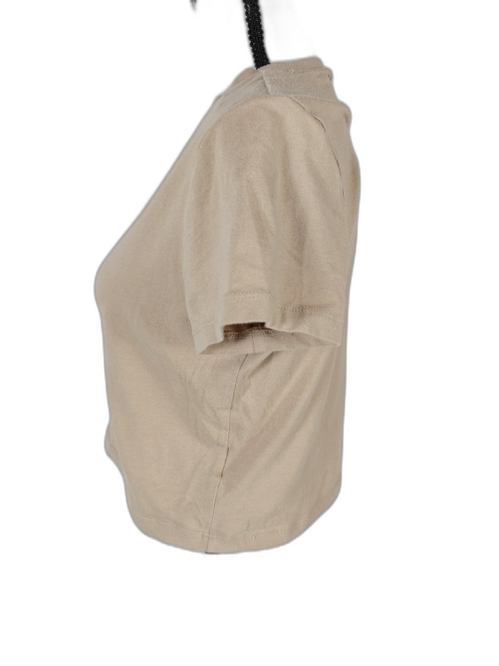 Womens H&amp;M Divided Cropped T Shirt Beige XL