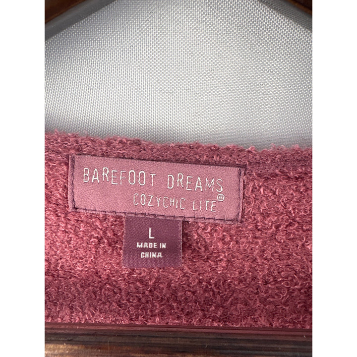 Women’s Barefoot Dreams Large Brick Red Plush Hooded Cardigan
