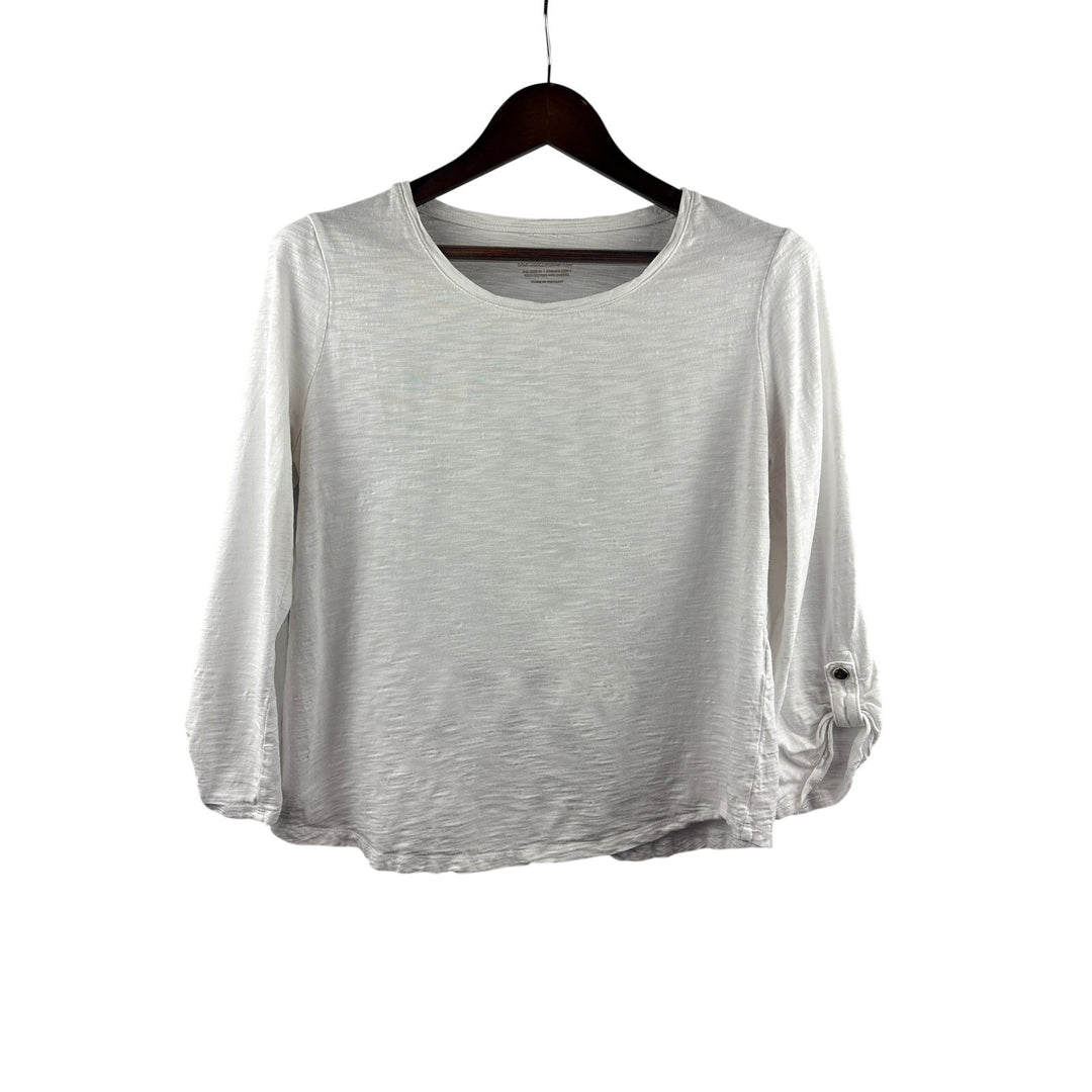 Women’s Chico’s Medium White 3/4 Length Sleeve Shirt
