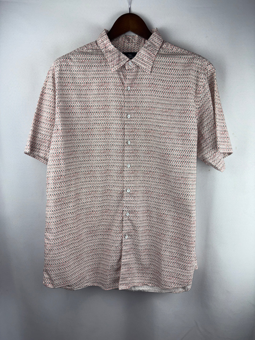Men’s Rodd &amp; Gunn 2XL Red &amp; Gray Abstract Pattern Button Up