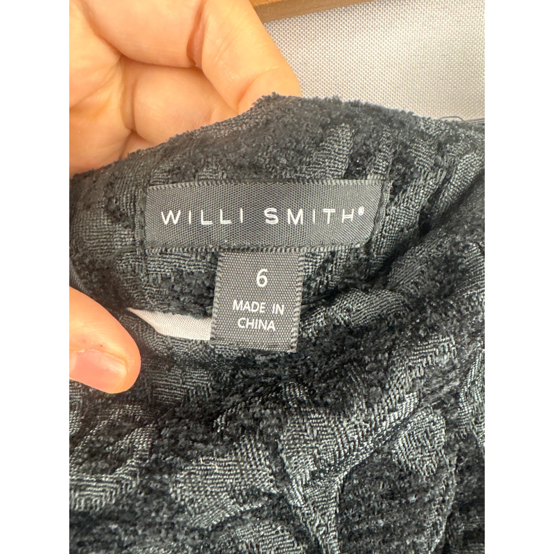 Women’s Willi Smith Size 6 Black Floral Pencil Skirt