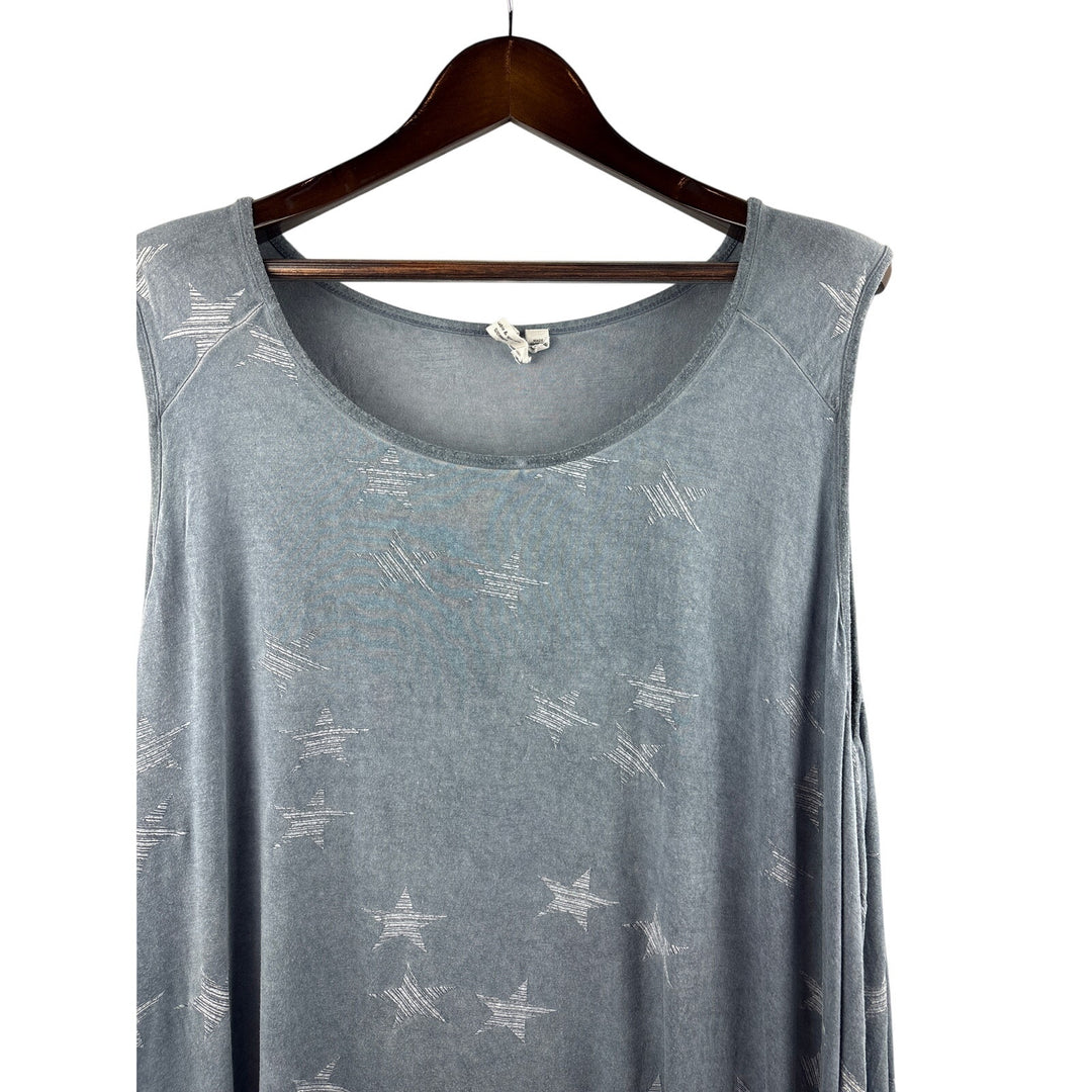 Women’s Cable & Gauge 3X Slate Grey Tank w/ Lighter Grey Stars