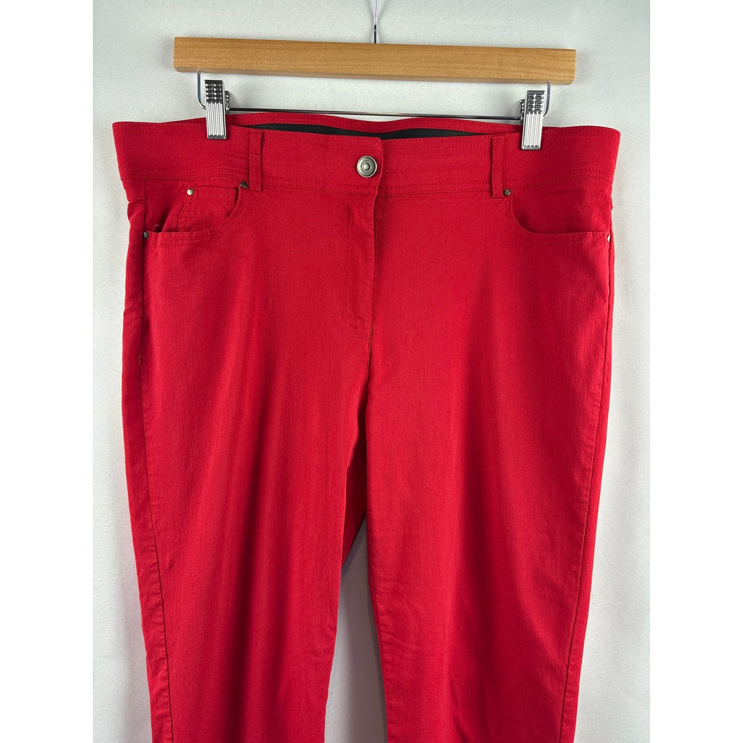 Women’s 89th & Madison Size P14 Bright Red Straight Leg Slacks