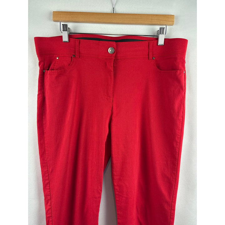 Women’s 89th & Madison Size P14 Bright Red Straight Leg Slacks