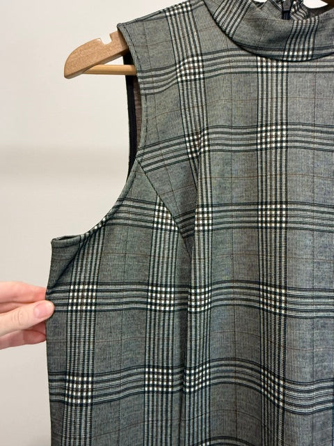 Apt. 9 Plaid Mock Neck Sheath Dress Black Brown NWT SzL