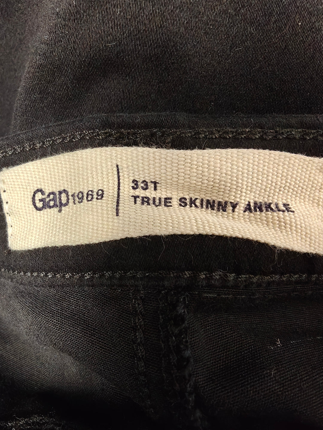 Womens Gap True Skinny Ankle Jeans Classic Black Size 33 Tall
