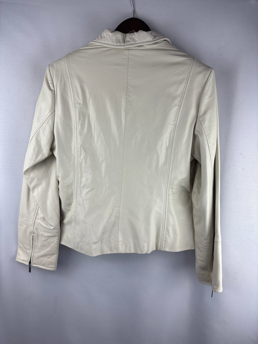 Women’s Pamela McCoy Large Off-White Soft Leather Jacket