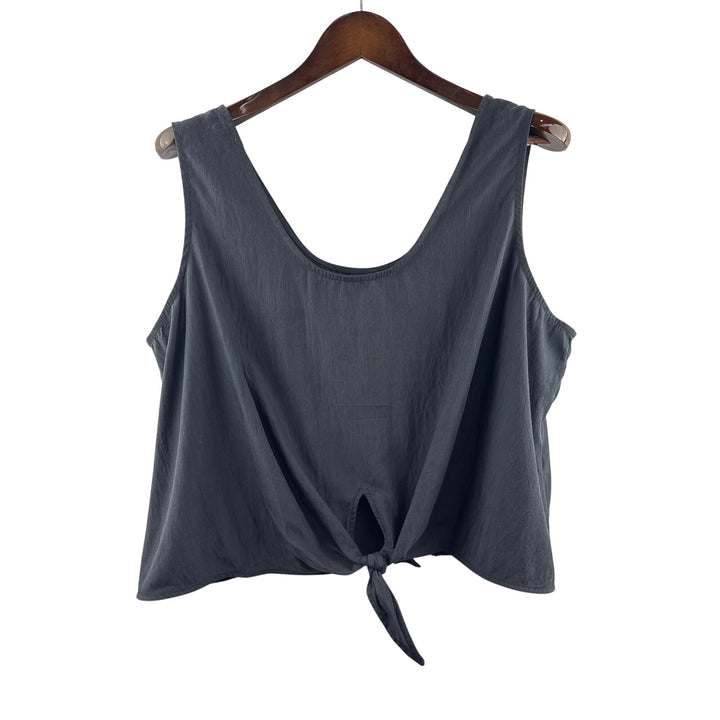 Women’s GAP XL Dark Gray Cropped Tank w/ Front Knot