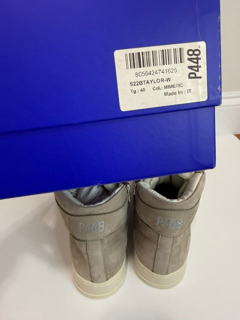 P448 Taylor Maine High Top Sneakers Mimetic Leather NWT Sz40 IT / 9.5 NWT
