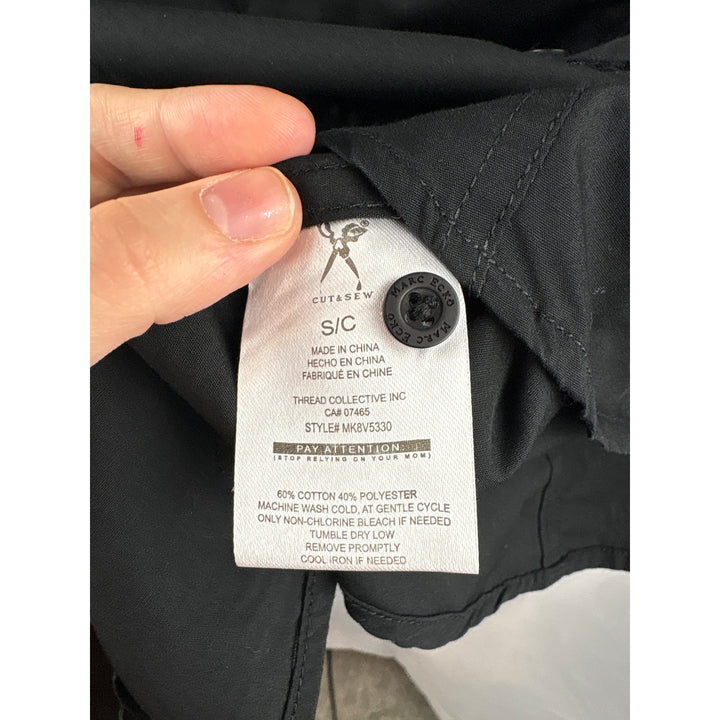 Men’s Marc Eckō Small Black Short Sleeve Button Up w/ Gray Accents