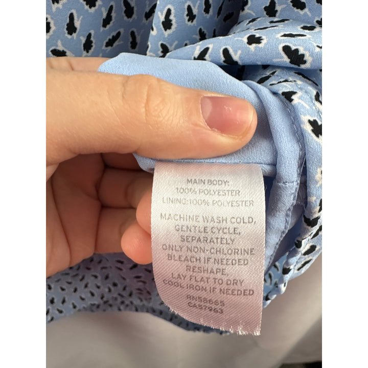 Women’s Nordstrom Rack Size 2X Pale Blue w/ Black Florals Sleeves Blouse
