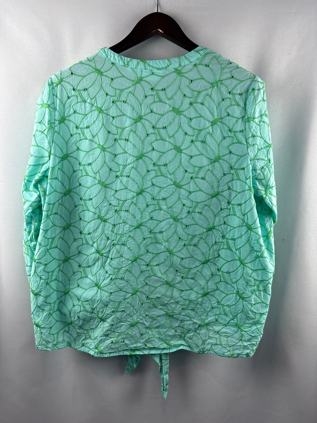 Women’s Bellisima XL Aqua w/ Green Florals Blouse