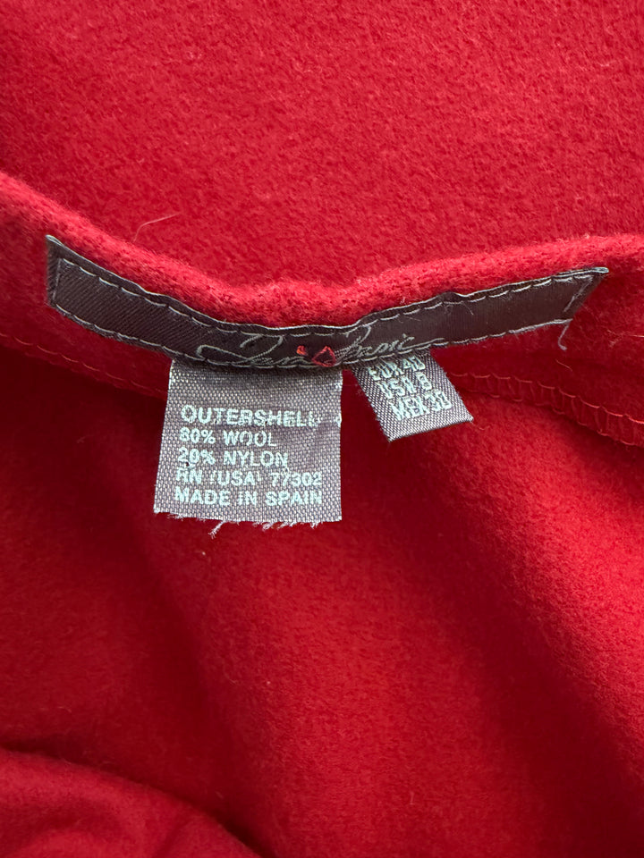 Vintage Zara Basic Red Asymmetrical Wool Blend Midi Skirt Size 8