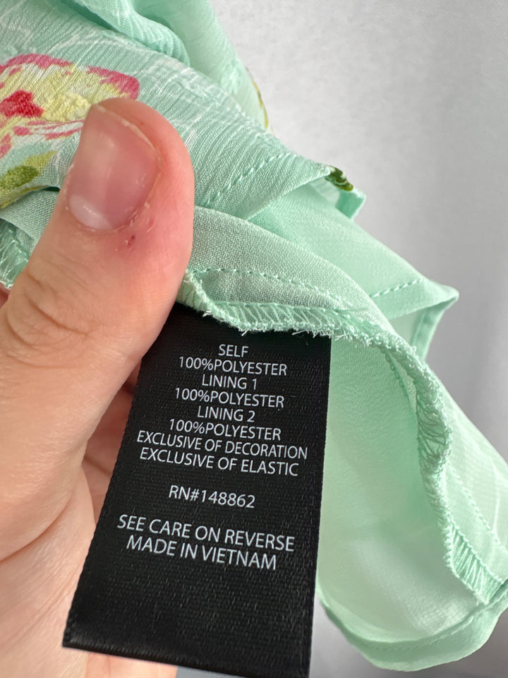 Women’s Torrid Size 1 Mint Floral Off the Shoulder Blouse