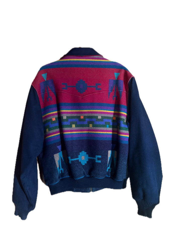 Vintage Pendleton High Grade Western Wear Southwestern Wool Bomber Jacket M USA