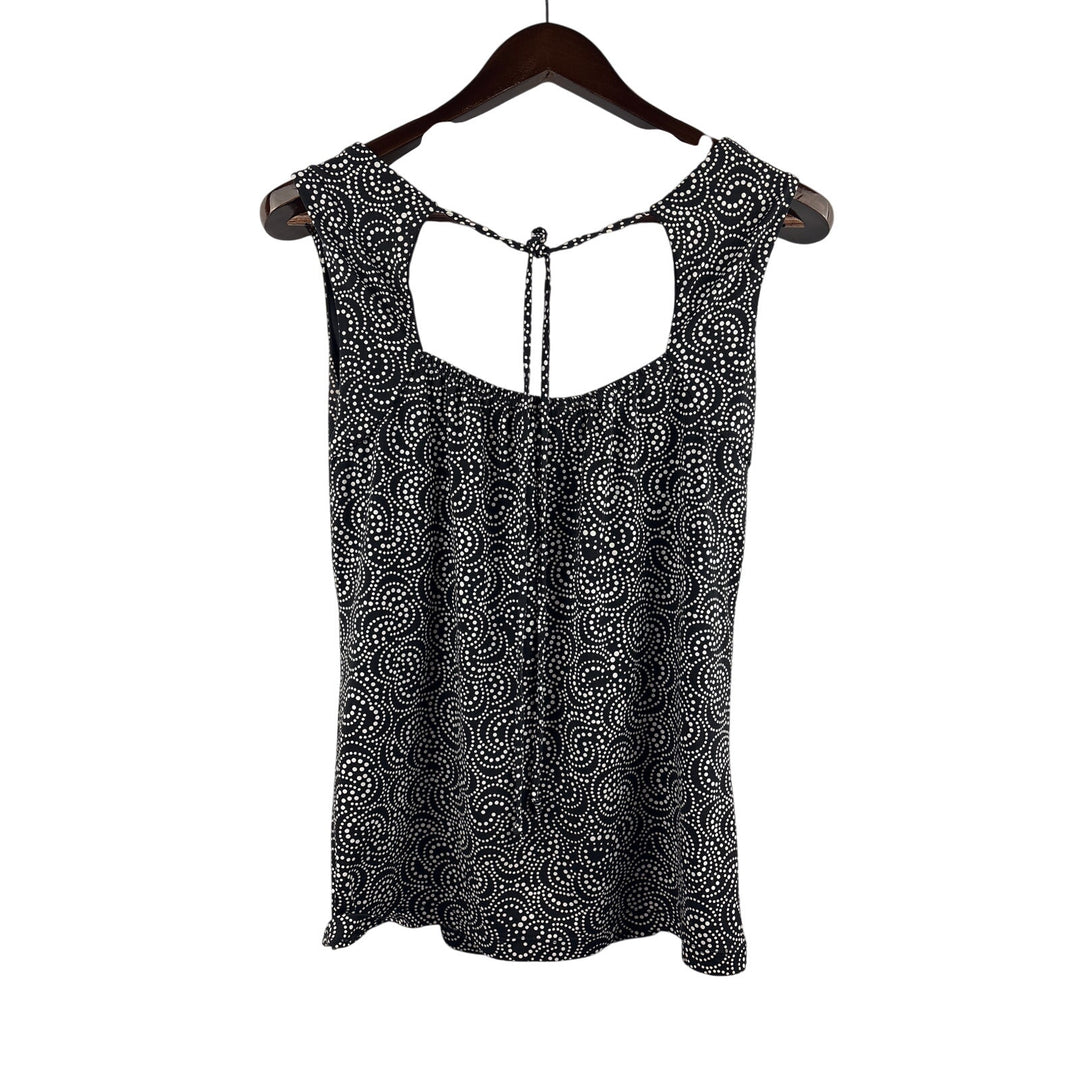 Women’s Studio 1940 Medium Black Tank Blouse w/ White Dot Oattern