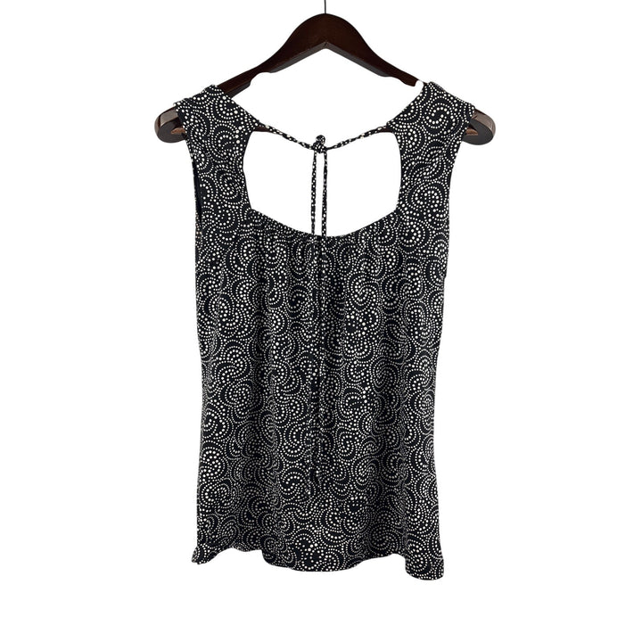 Women’s Studio 1940 Medium Black Tank Blouse w/ White Dot Oattern